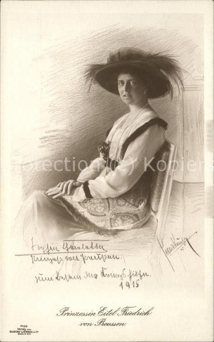 Adel Preussen Prinzessin Eitel Friedrich Verlag-Liers