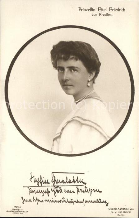 Adel Preussen Prinzessin Eitel Friedrich Verlag-Liers