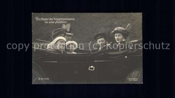 Adel Preussen Söhne des Kronprinzenpaares Pferdekutsc