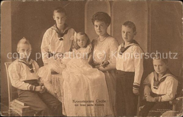 Adel Preussen Kronprinzessin Cecilie mit Kindern