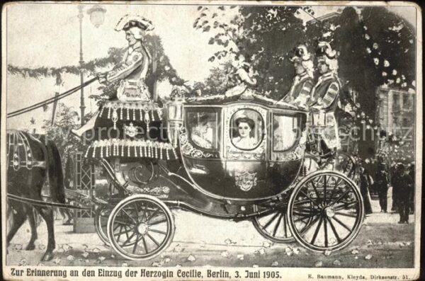 Pferdekutschen Einzug Herzogin Cecilie Berlin