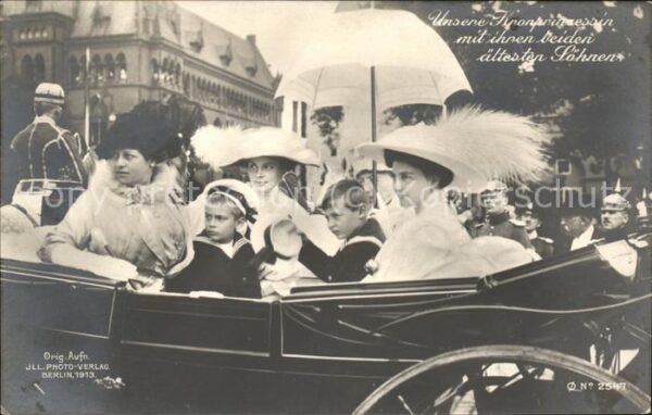 Adel Preussen Kronprinzessin Cecilie mit Söhne Pferde