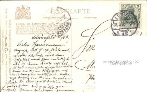Verlag Tucks Oilette Nr. 180 B Leipzig Lutherkirche am Johannpar – Bild 2