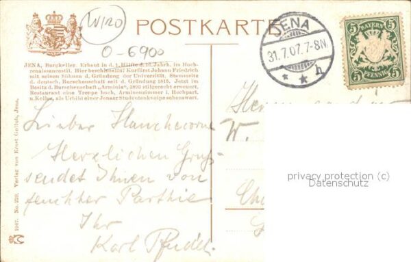 Verlag WIRO Wiedemann Nr. 229 Jena Burgkeller – Bild 2
