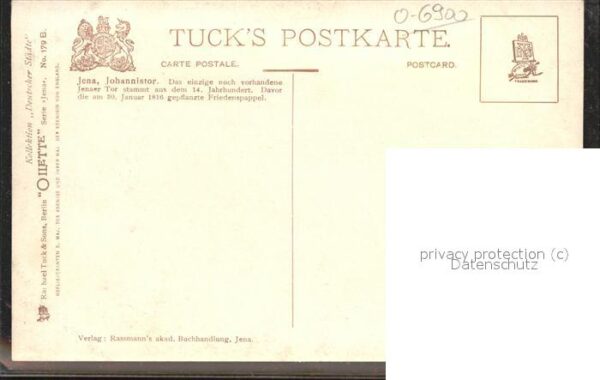 Verlag Tucks Oilette Nr. 179 B Jena Johannistor – Bild 2