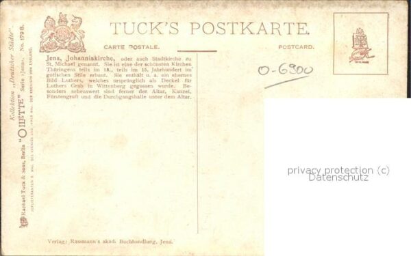 Verlag Tucks Oilette Nr. 179 B Jena Johanniskirche – Bild 2