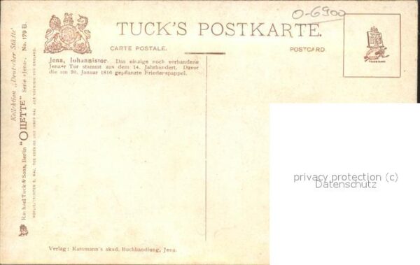 Verlag Tucks Oilette Nr. 179 B Jena Johannistor – Bild 2