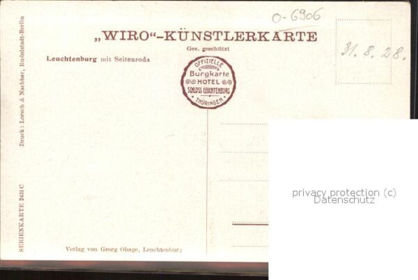 Verlag WIRO Wiedemann Nr. 2431 C Leuchtenburg Seitenroda – Bild 2