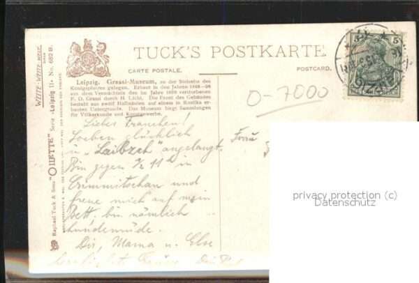 Verlag Tucks Oilette Nr. 682 B Leipzig Grassi-Museum – Bild 2