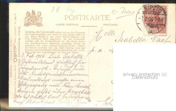 Verlag Tucks Oilette Nr. 180 B Leipzig Universität Augustusplatz – Bild 2