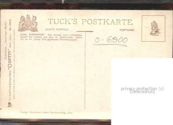 Verlag Tucks Oilette Nr. 179 B Jena Johannistor – Bild 2