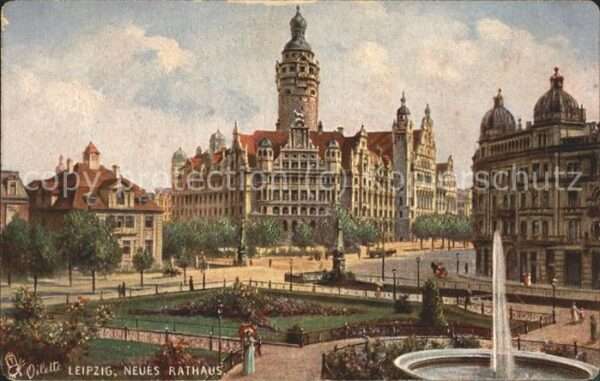 Verlag Tucks Oilette Nr. 180 B Leipzig Rathaus