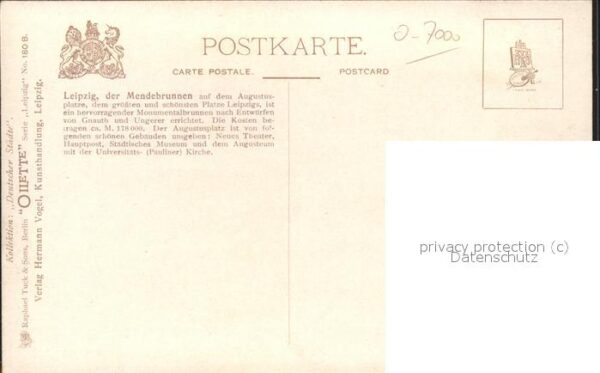 Verlag Tucks Oilette Nr. 180 B Leipzig Mendebrunnen Neues Theate – Bild 2