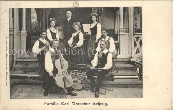 Musikanten Familie Carl Drescher Leipzig Cello Flö