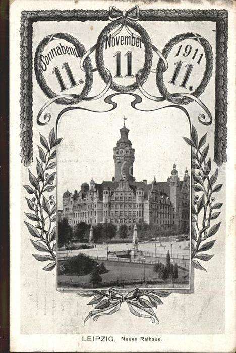 Datumskarte 11.11.11 Leipzig Neues Rathaus