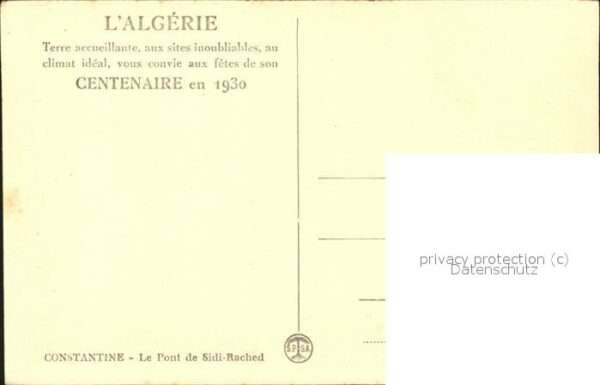 Constantine Algerien Pont de Sidi Rached Centenaire en 1930 – Bild 2