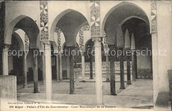 Alger Algerien Palais d_Ete du Gouverneur Cour Mauresq
