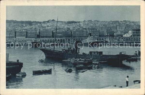 Alger Algerien Vue generale Port Vapeur