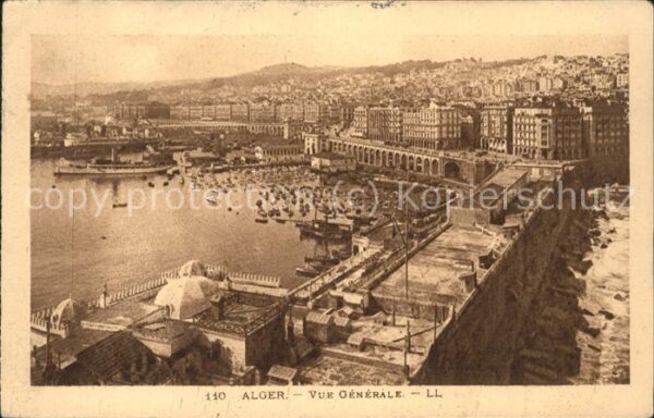 Alger Algerien Vue generale Port Vapeur
