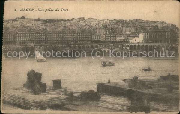 Alger Algerien Vue prise du Port bateaux