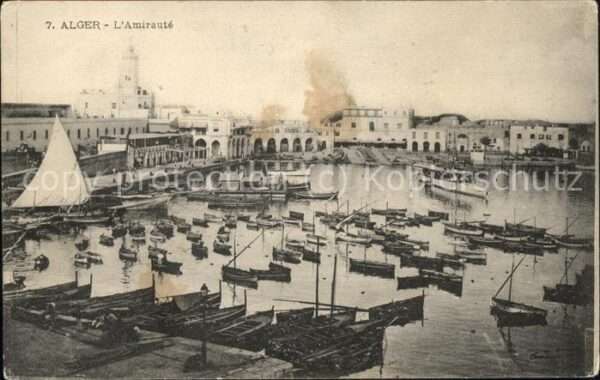 Alger Algerien L'Amiraute Port bateaux