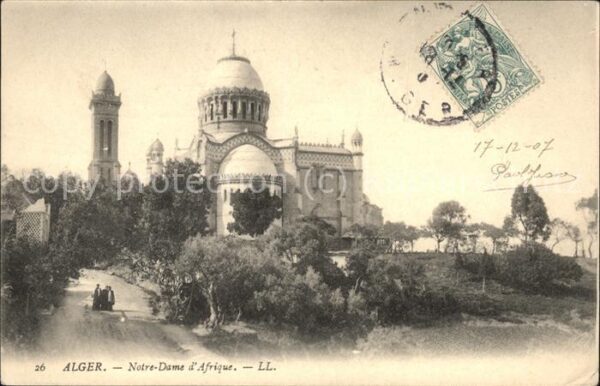 Alger Algerien Notre Dame d_Afrique Stempel auf AK