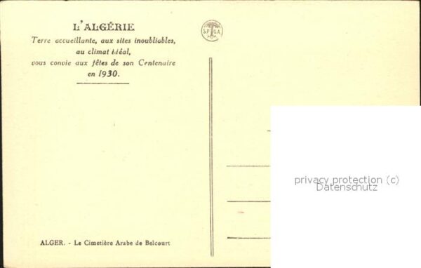 Alger Algerien Cimetiere Arabe de Belcourt Fetes du Ce – Bild 2