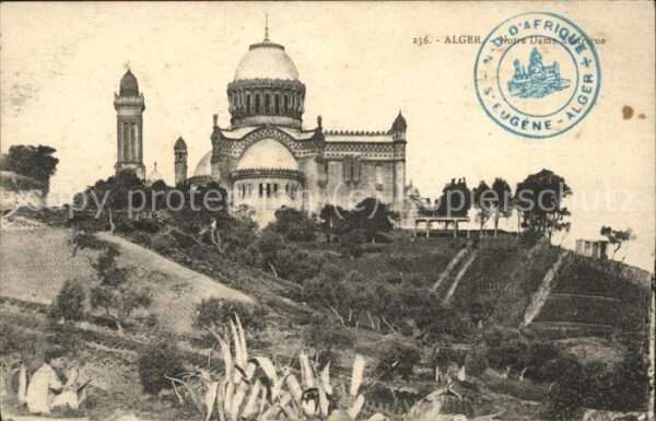 Alger Algerien Notre Dame d_Afrique Stempel auf AK
