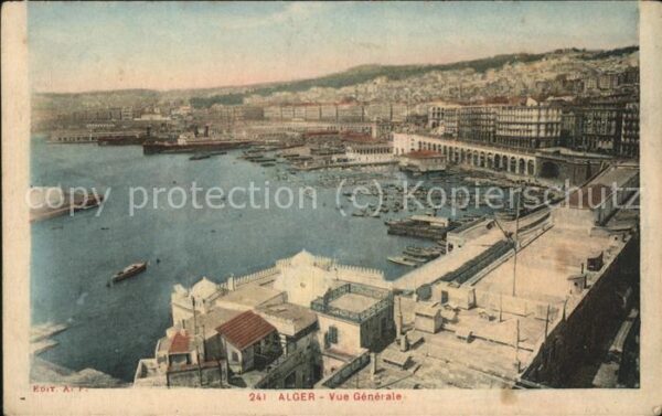 Alger Algerien Vue generale Port Bateaux