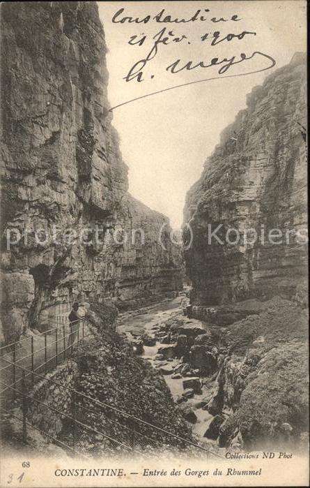 Constantine Algerien Entree des Gorges du Rhummel Schluchten