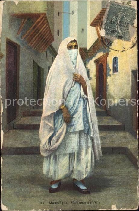 Alger Algerien Mauresque Costume de Ville Scenes et Ty