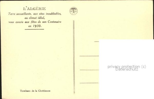 Oran Algerie Tombeau de la Chretienne Fetes du Cente – Bild 2