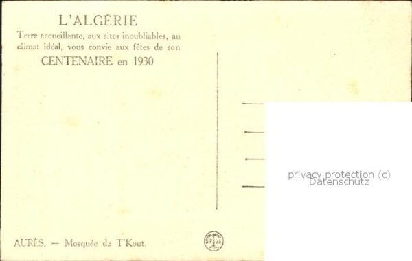 Aures Mosquee de T'Kout Fetes du Centenaire e – Bild 2