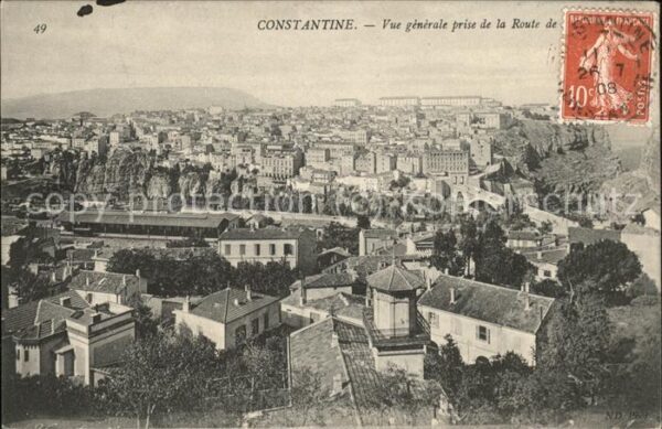 Constantine Algerien Vue generale Stempel auf AK