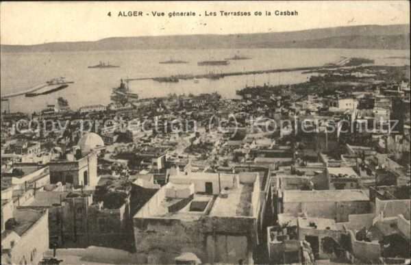Alger Algerien Vue generale Terrasse de la Casbah Port