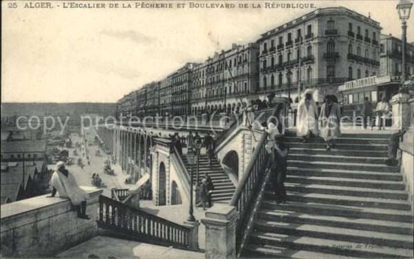 Alger Algerien Les Escalier de la Pecherie et Boulevar