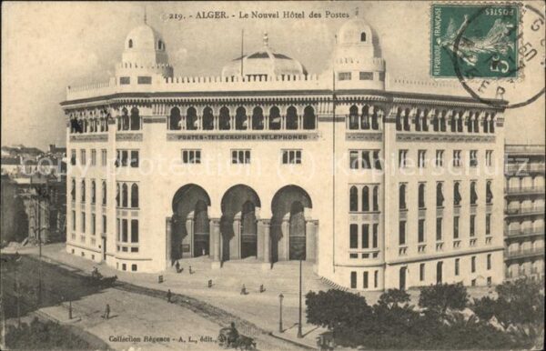 Alger Algerien Novel Hotel des Postes Stempel auf AK