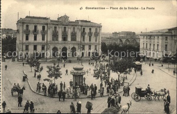 Constantine Algerien Place de la Breche Poste Pavillon Pferd