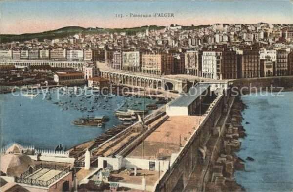 Alger Algerien Panorama Port Bateaux