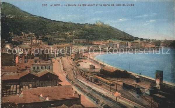 Alger Algerien Route de Malakoff et Gare de Bab el Oue