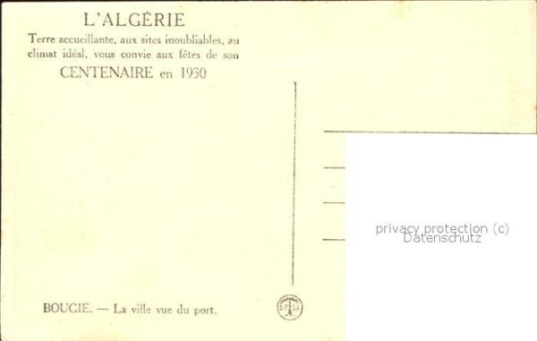 Bougie Bejaia Algeria Vue du Port Bateau Fetes du Centenaire – Bild 2