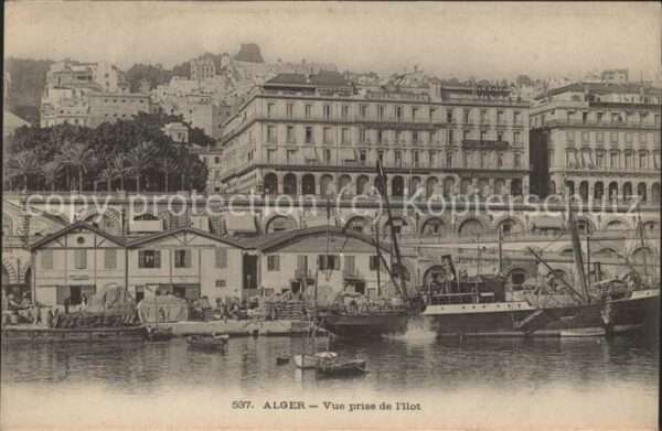 Alger Algerien Vue prise de l'Ilot Port Bateaux