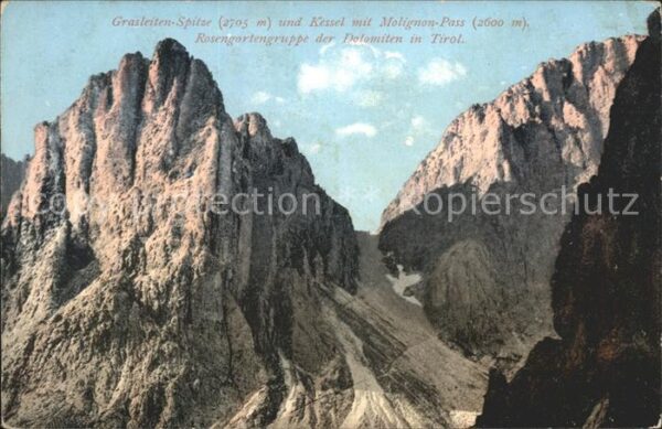 Dolomiten Grasleitenspitze Kessel mit Molignonpas