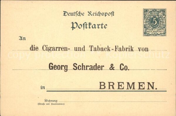 Tabak Zigarren-Fabrik Georg Schrader & Co. Br