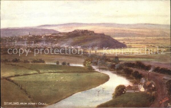 Verlag Tucks Oilette Nr. 6157 Stirling from Abbey Crag