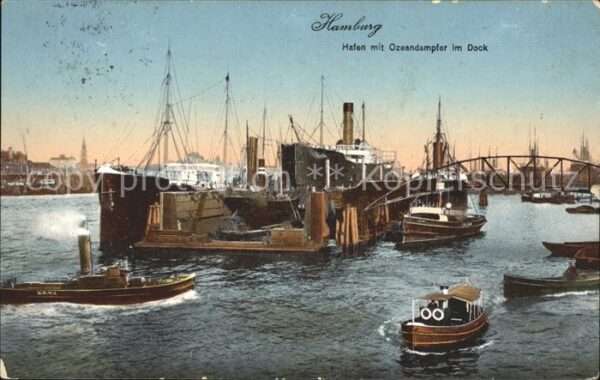 Dampfer Oceanliner Hamburg Hafen Dock