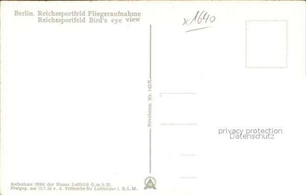 Stadion Berlin Reichssportfeld Fliegeraufnahme – Bild 2