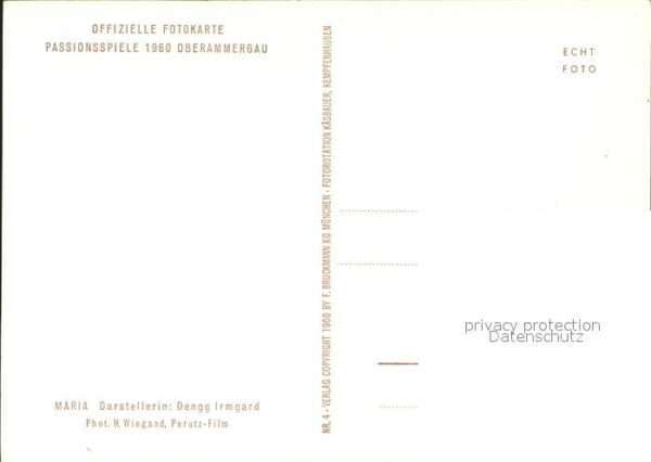 Passionsspiele Oberammergau Maria Dengg Irmgard – Bild 2