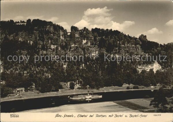 Dampfer Seitenrad Elbetal bei Rathen Bastei Bastei-Hotel