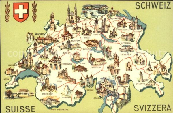 Helvetia Schweiz Landkarte